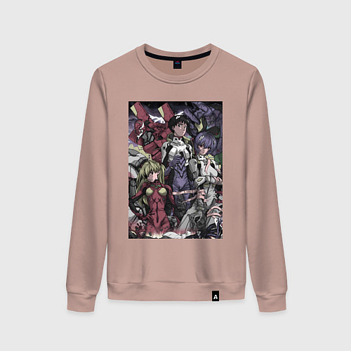 Женский свитшот Евангелион Аска Лэнгли Сорью / Пыльно-розовый – фото 1
