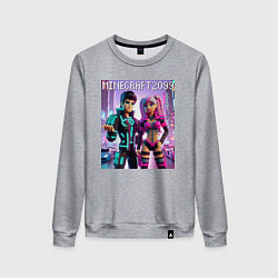 Женский свитшот Barbie and Ken Voxel ai art Minecraft 2099