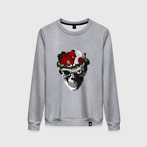 Женский свитшот Берсерк череп / Меланж – фото 1