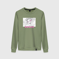 Свитшот хлопковый женский Dosanko Gyaru Is Mega Cute, цвет: авокадо