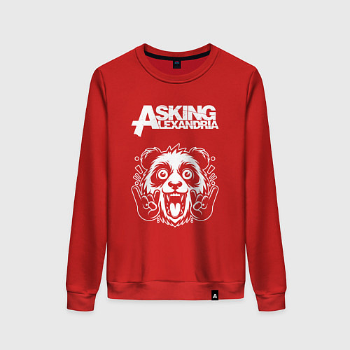 Женский свитшот Asking Alexandria rock panda / Красный – фото 1