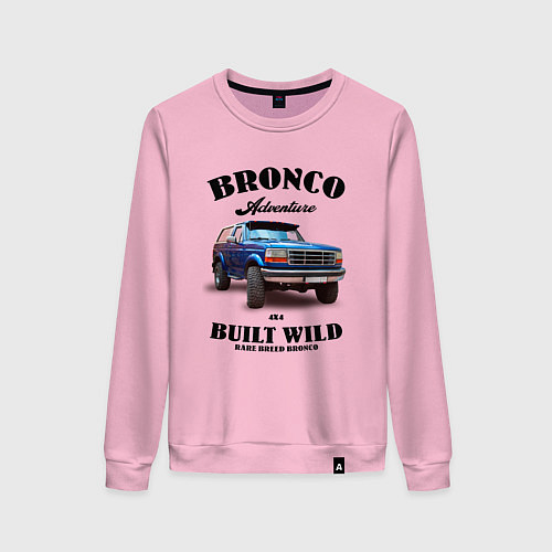 Женский свитшот Американский внедорожник Форд Бронко / Светло-розовый – фото 1