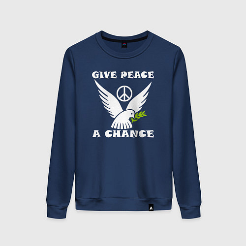 Женский свитшот Дайте миру шанс / Тёмно-синий – фото 1