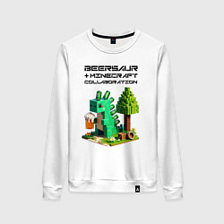 Женский свитшот Collaboration of Minecraft and beersaur - ai art