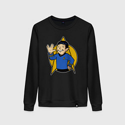 Свитшот хлопковый женский Мистер Спок, цвет: черный