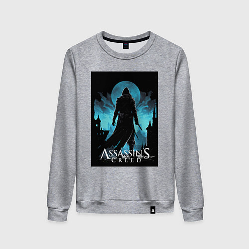 Женский свитшот Assassins creed темная ночь / Меланж – фото 1