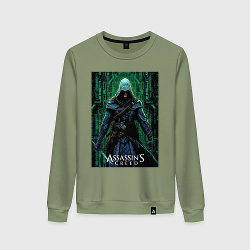 Женский свитшот Assassins creed стиль матрицы / Авокадо – фото 1