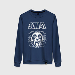 Свитшот хлопковый женский Sum41 rock panda, цвет: тёмно-синий
