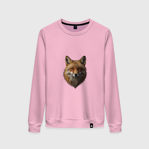 Женский свитшот Голова рыжей лисицы / Светло-розовый – фото 1