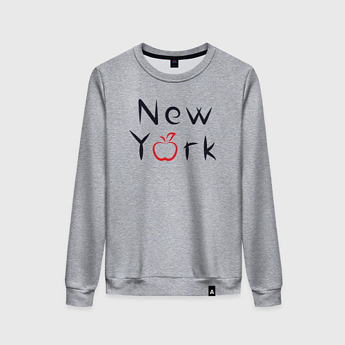 Женский свитшот New York apple / Меланж – фото 1