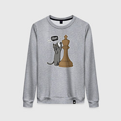 Женский свитшот Кот Джексон и шахматный король