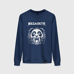 Свитшот хлопковый женский Megadeth rock panda, цвет: тёмно-синий