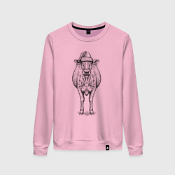 Женский свитшот Новогодняя корова анфас