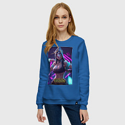 Свитшот хлопковый женский League of Legends Akali Kda, цвет: синий — фото 2