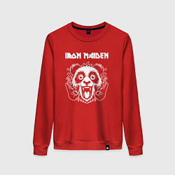 Свитшот хлопковый женский Iron Maiden rock panda, цвет: красный