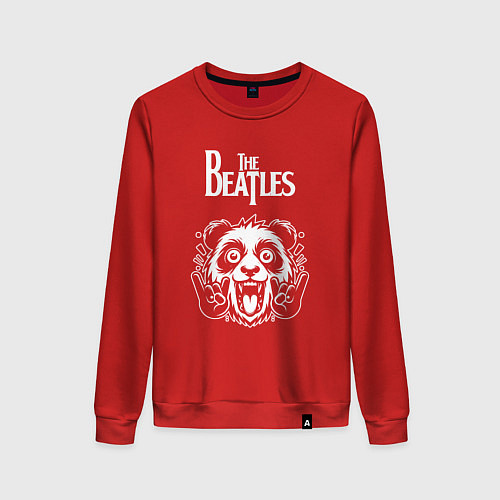 Женский свитшот The Beatles rock panda / Красный – фото 1