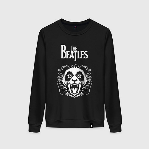 Женский свитшот The Beatles rock panda / Черный – фото 1