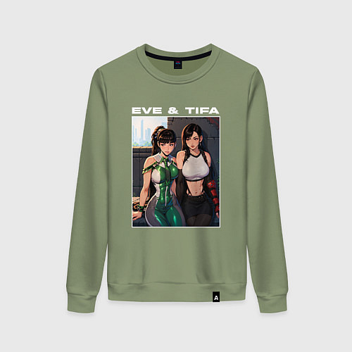 Женский свитшот Ева и Тифа Stellar blade Fantasy / Авокадо – фото 1