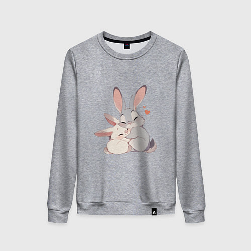 Женский свитшот Зайки обнимайки / Меланж – фото 1