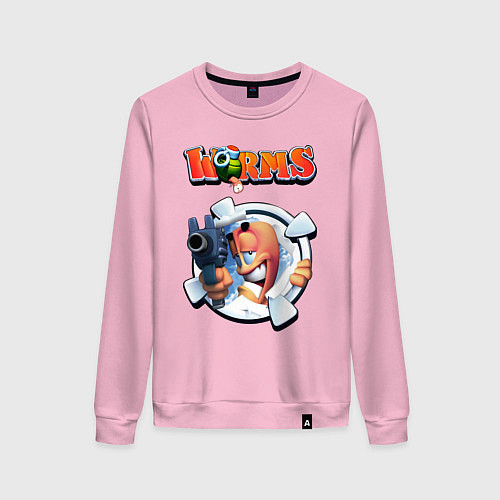 Женский свитшот Worms uzi / Светло-розовый – фото 1