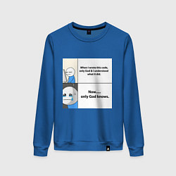 Свитшот хлопковый женский Programmers life, цвет: синий