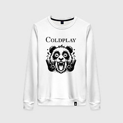 Свитшот хлопковый женский Coldplay - rock panda, цвет: белый