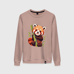 Свитшот хлопковый женский The Red Panda, цвет: пыльно-розовый