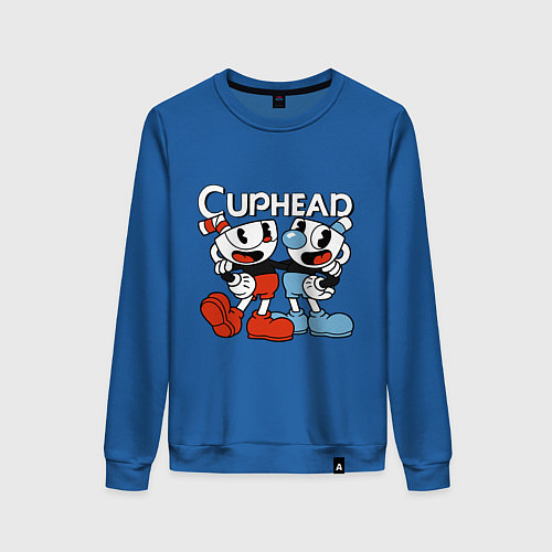 Женский свитшот Cuphead and Mugman / Синий – фото 1