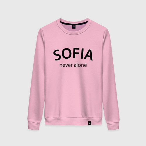 Женский свитшот Sofia never alone - motto / Светло-розовый – фото 1