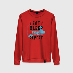 Женский свитшот Еда сон рыба