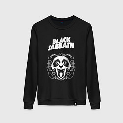 Свитшот хлопковый женский Black Sabbath rock panda, цвет: черный