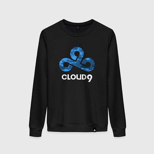 Женский свитшот Cloud9 - blue cloud logo / Черный – фото 1