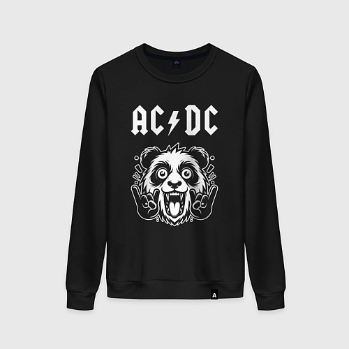 Женский свитшот AC DC rock panda / Черный – фото 1