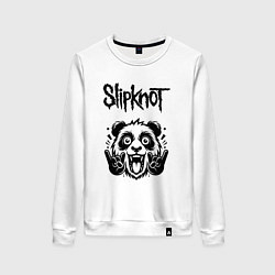 Свитшот хлопковый женский Slipknot - rock panda, цвет: белый