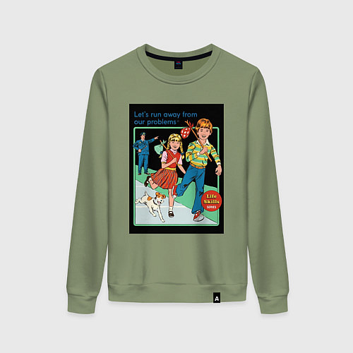 Женский свитшот Убегайте от любых проблем мем / Авокадо – фото 1