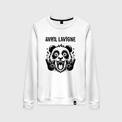 Свитшот хлопковый женский Avril Lavigne - rock panda, цвет: белый