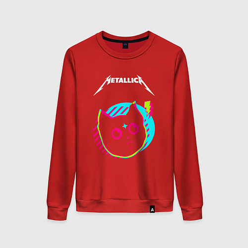 Женский свитшот Metallica rock star cat / Красный – фото 1