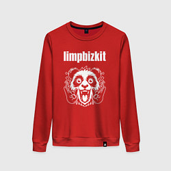 Свитшот хлопковый женский Limp Bizkit rock panda, цвет: красный