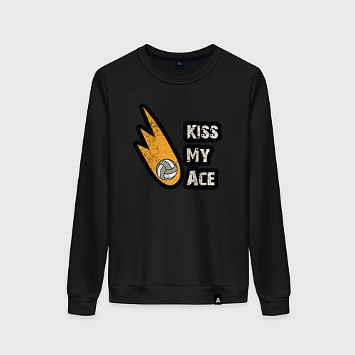 Женский свитшот Kiss my ace volleyball / Черный – фото 1