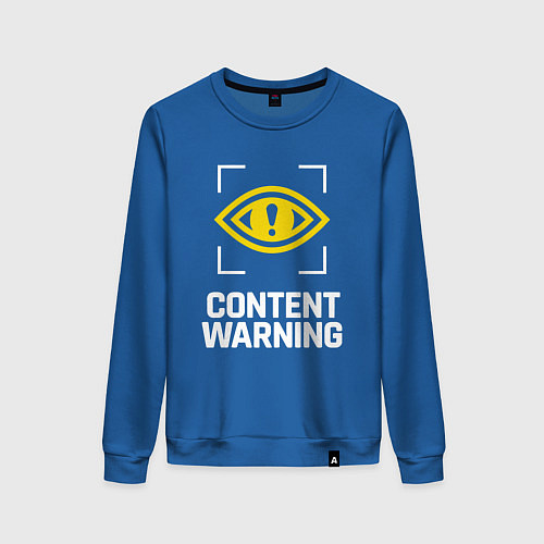 Женский свитшот Content Warning logo / Синий – фото 1