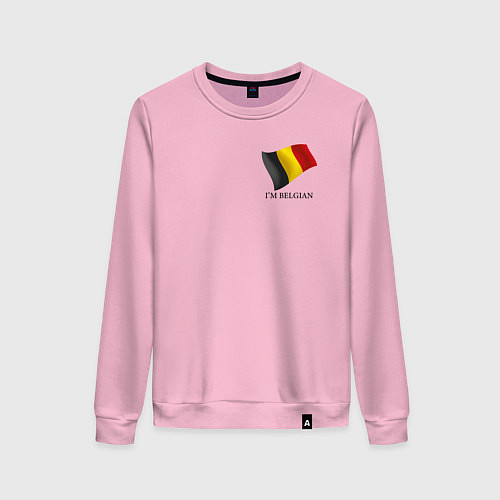 Женский свитшот Im Belgian - motto / Светло-розовый – фото 1