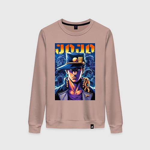 Женский свитшот Jojo - Jotaro Kujo ai art / Пыльно-розовый – фото 1