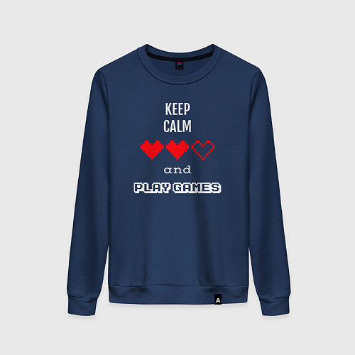 Женский свитшот Keep calm and play games / Тёмно-синий – фото 1