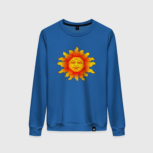 Женский свитшот Огненное солнце / Синий – фото 1