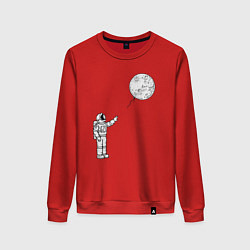 Свитшот хлопковый женский Space balloon, цвет: красный