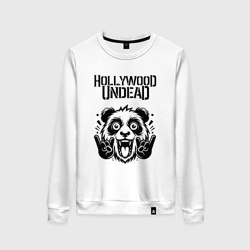 Женский свитшот Hollywood Undead - rock panda / Белый – фото 1