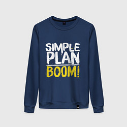 Свитшот хлопковый женский Simple plan - boom, цвет: тёмно-синий