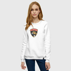 Свитшот хлопковый женский Florida Panthers NHL, цвет: белый — фото 2