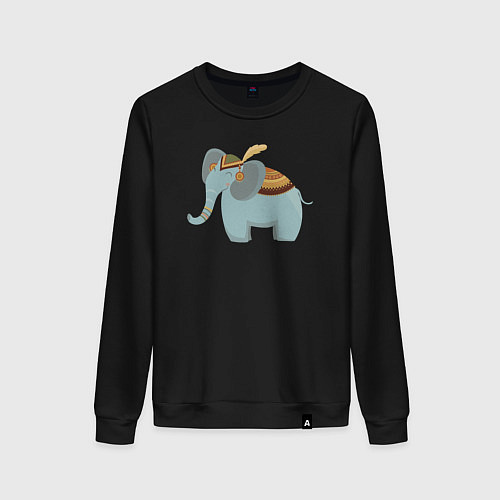 Женский свитшот Cute elephant / Черный – фото 1