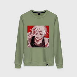 Свитшот хлопковый женский Токийский гуль Сузуя, цвет: авокадо